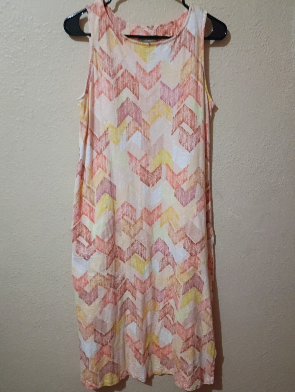 Naturals By D& Co. Size petite Small Sleeveless Chevron Print Summer Dress